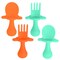 Grabease Baby Feeding Utensils Set - Infant and Baby Fork and Spoon for Ages 1-11 Months, BPAs and Phthalate-Free Cutlery, 2 Sets, Mint and Orange
